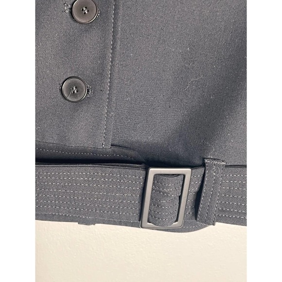 {Maje} 🔷 Black Via Cropped Belted Military Style Blazer - Picture 4 of 9